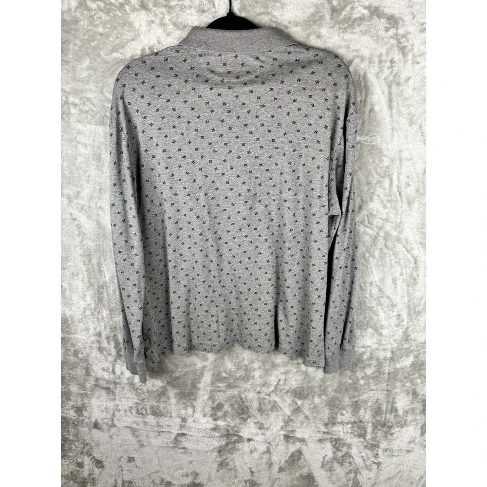 Polo Ralph Lauren Mens‎ Large Gray Long Sleeve Polo Classic Preppy Casual